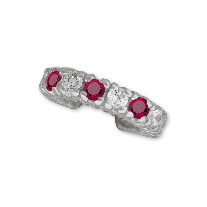 Birthstone Ear Cuff Earring Curve Sterling Silver