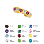 Birthstone Ear Cuff Earring Curve 18k Gold Over Silver