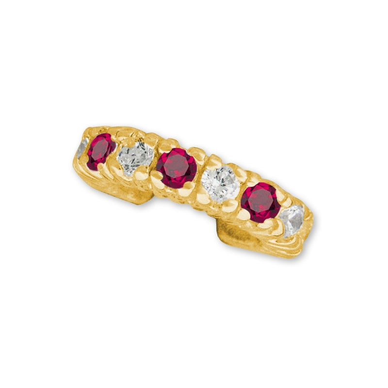 Birthstone Ear Cuff Earring Curve 18k Gold Over Silver