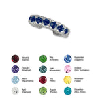 Solid Birthstone Ear Cuff Earring Curve Sterling Silver