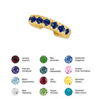 Solid Birthstone Ear Cuff Earring Curve 18k Gold Over Silver