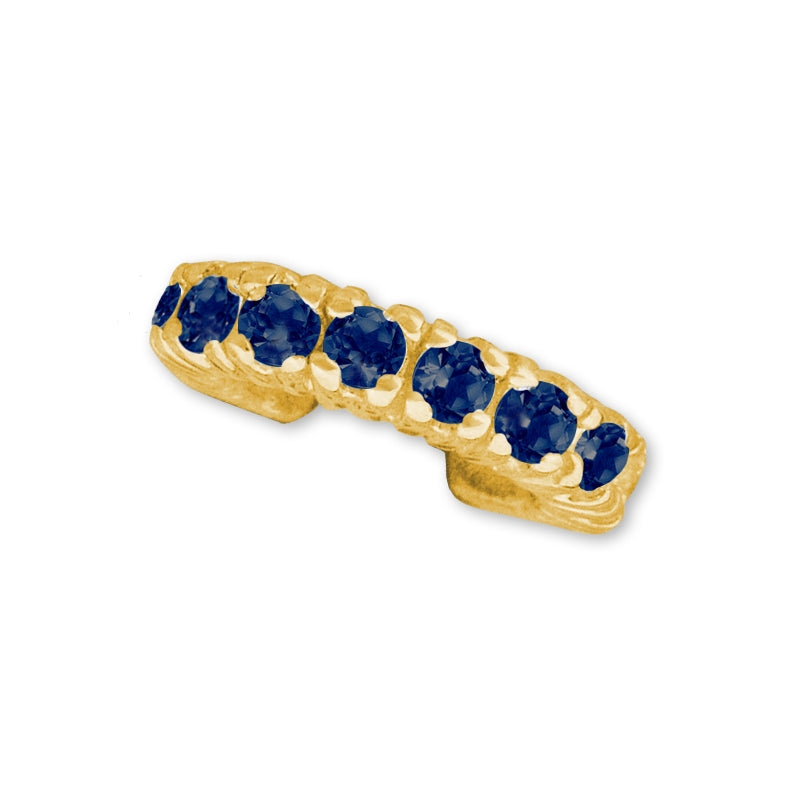 Solid Birthstone Ear Cuff Earring Curve 18k Gold Over Silver