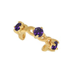 Amethyst Ear Cuff Earring in 14k Yellow Gold
