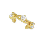14k Yellow Gold Cubic Zirconia Earcuff Earring