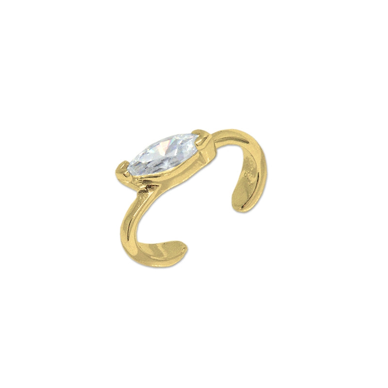 Cubic Zirconia Ear Cuff Earring in 14k Yellow Gold