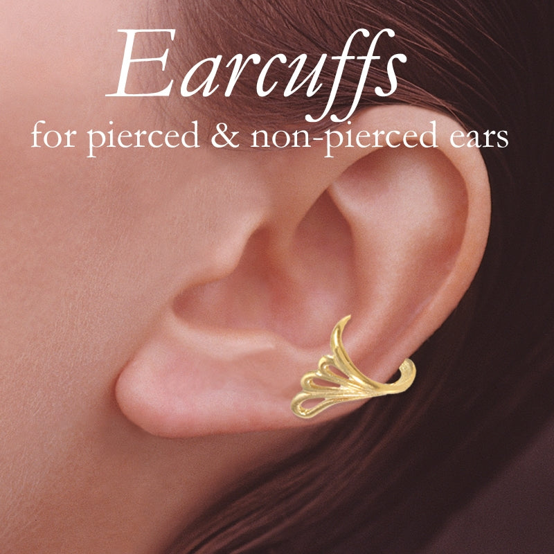 Ear Cuff Earring Trio of Wings 18k Gold Over Silver