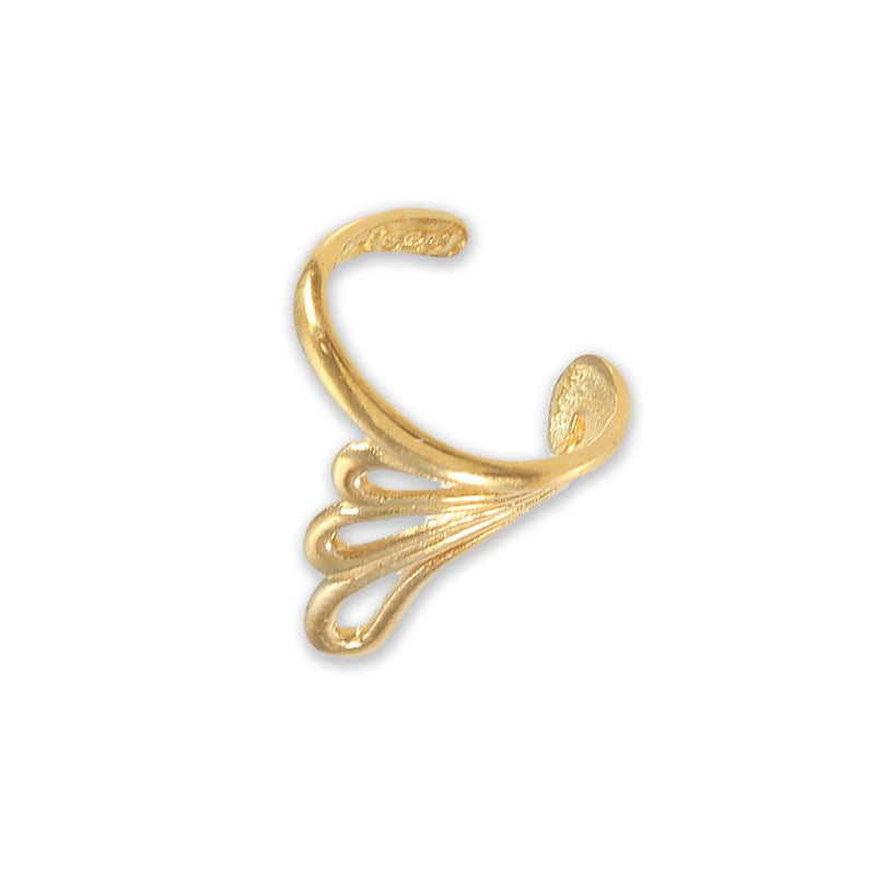 Ear Cuff Earring Trio of Wings 18k Gold Over Silver