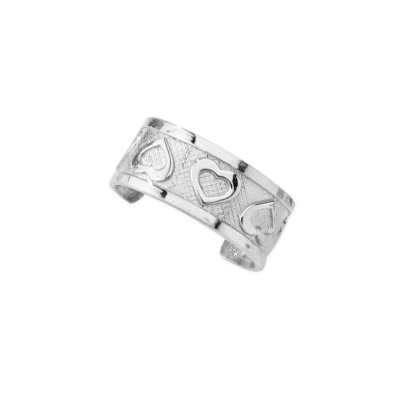 Hearts Ear Cuff Earring in 10k White Gold