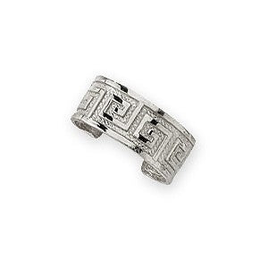 Greek Key 14k White Gold Ear Cuff Earring