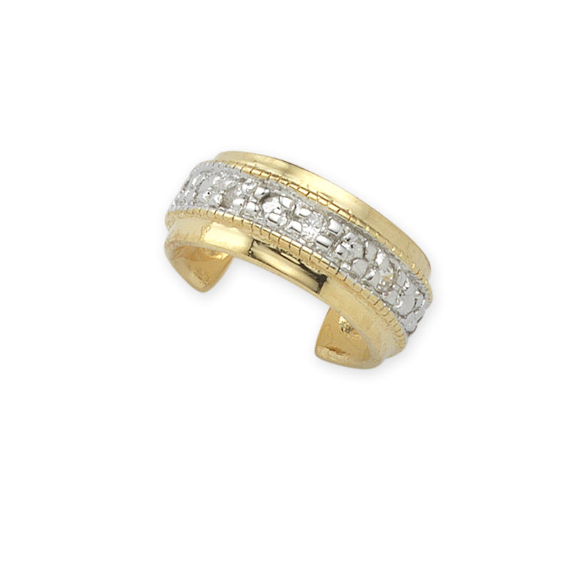 Gold Over Silver Cubic Zirconia Earcuff Earing