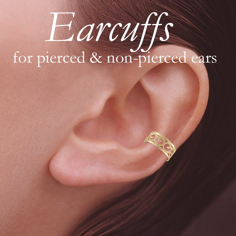 Filigree Ear Cuff Earring in 10k Yellow Gold