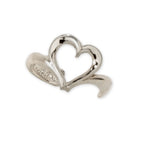 Heart 14k White Gold Ear Cuff Earring