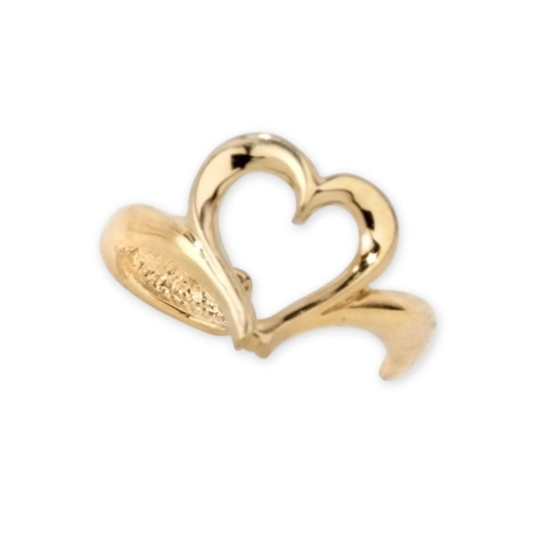 Heart 14k Yellow Gold Ear Cuff Earring