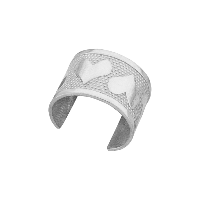 Sterling Silver Row of Hearts Earcuff Earring