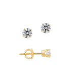 1/5ct. Twt. Diamond Stud Screwback 14k Yellow Gold Earrings