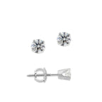1/5ct. Twt. Diamond Stud Screwback 14k White Gold Earrings