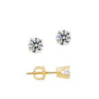 1/3ct. Twt. Diamond Stud Screwback 14k Yellow Gold Earrings