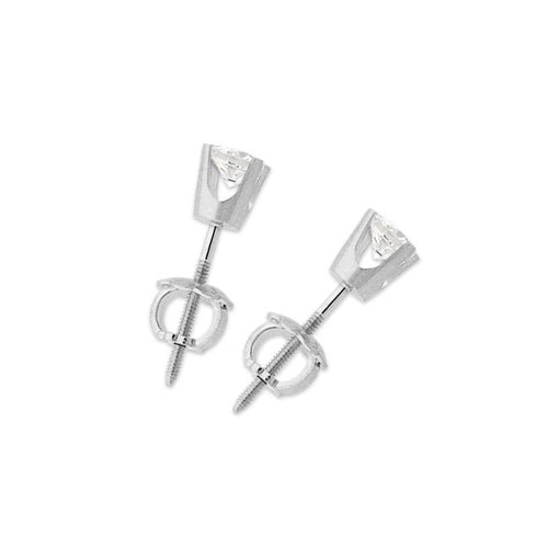 1/3ct. Twt. Diamond Stud Screwback 14k White Gold Earrings