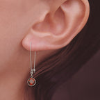 Silver 8mm Round Gemstone Kidney Wire Earrings
