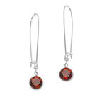 Silver 8mm Round Gemstone Kidney Wire Earrings