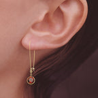 Gold Over Silver 8mm Round Gemstone Kidney Wire Earrings