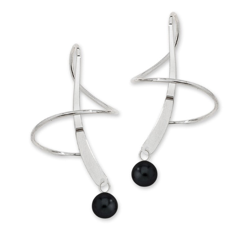Black Onyx Earspirals Earrings