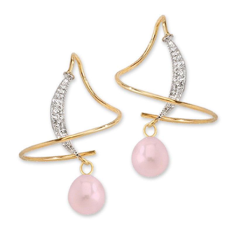Pearl & Diamond Earspirals Earrings