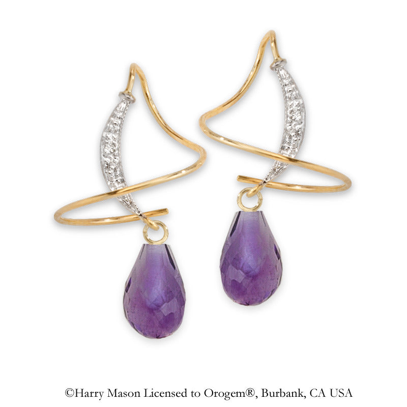 Amethyst & Diamond Earspirals Earrings