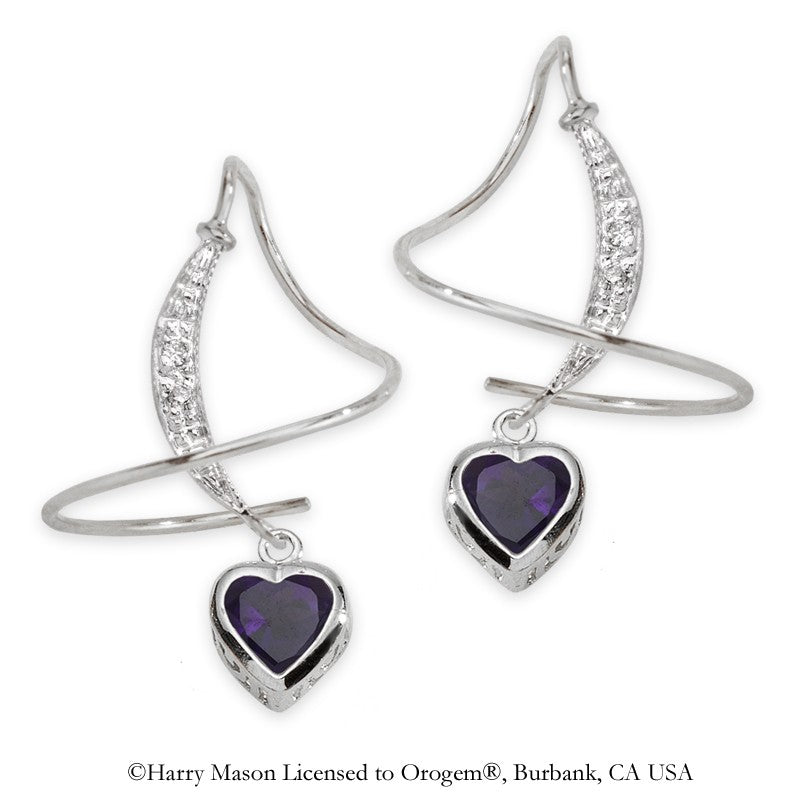 Amethyst & Diamond Earspirals Earrings