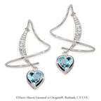 Blue Topaz and Diamond Earspirals Earrings Sterling Silver
