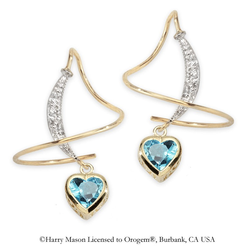 Blue Topaz & Diamond Earspirals Earrings