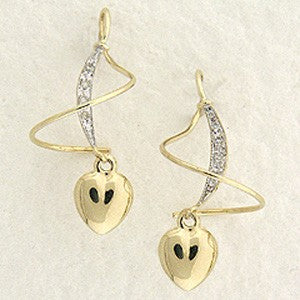 Heart & CZ Earspirals Earrings