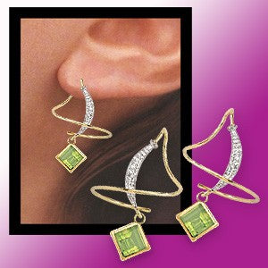 Peridot & Diamond Earspirals Earrings