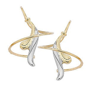 Two Tone Gold Earspirals Earrings