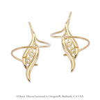 14k Yellow Gold Double Swirls Filigree Center Earspirals Earrings