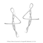 14k White Gold Twisted Swirl Earspirals Earrings
