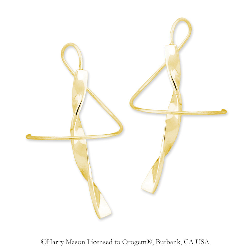 14k Yellow Gold Twisted Swirl Earspirals Earrings