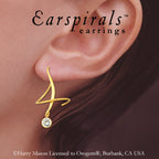 14k Yellow Gold Cubic Zirconia Crescent Earspirals Earrings