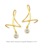 14k Yellow Gold Cubic Zirconia Crescent Earspirals Earrings
