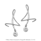 14k White Gold Cubic Zirconia Crescent Earspirals Earrings