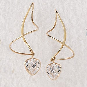 Yellow Gold & Cubic Zirconia Earspirals Earrings