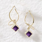 Amethyst Dangle Earspirals Earrings