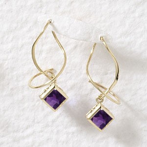 Amethyst Dangle Earspirals Earrings