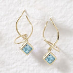 Blue Topaz Dangle Earspirals Earrings