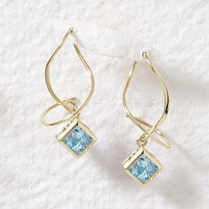 Blue Topaz Dangle Earspirals Earrings