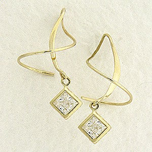 Cubic Zirconia Dangle Earspirals Earrings