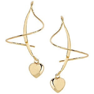 Heart Dangle Earspirals Earrings