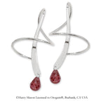 Briolette Teardrop Garnet Earspirals Earrings 14k White Gold