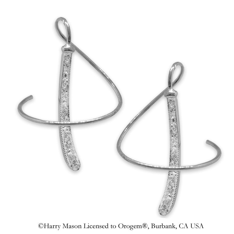 Earspirals Earrings 1/10th Carat Twt. Pave Cubic Zirconias 14k White Gold