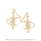 14k Yellow Gold Diamond Accent Double Curves  Earspirals Earrings